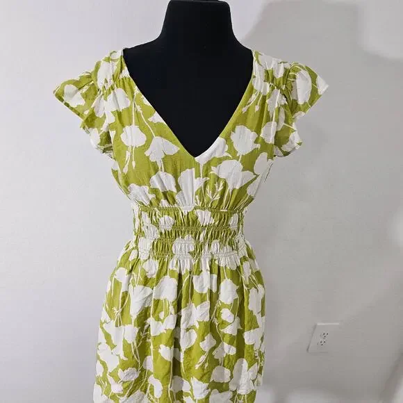 Blu pepper Women's Smocked Waist Floral Mini Dress sz S - Picture 3 of 9